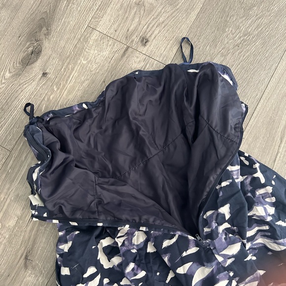 H & M Womens Blue Watercolor Strapless Fit Flare Pocket Dress Size 10 - Picture 5 of 5